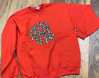 Cheetah Monogram Applique Sweatshirt
