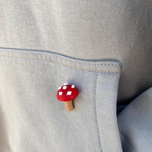 Handmade Mushroom Pin: Amanita