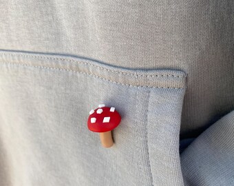 Handmade Mushroom Pin: Amanita
