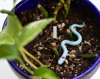 Blue Conversation Heart Plant Buddy, Valentine's Day Edition, House Plant Decoration, Cute Colorful Decor, Mini Animal, Adopt a Pet, Trinket