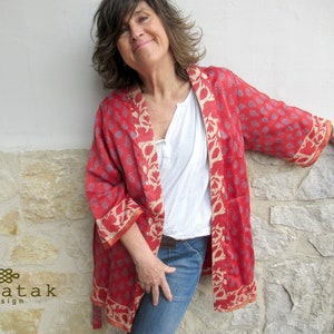 short kimono jacket women, cotton silk kimono robe, bohemian kimono cover up, beach cover, kimono for wedding