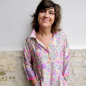 silk blouses for women, silk tunic tops, indian silk tops, boho clothing India, blouses for women summer, sari blouse