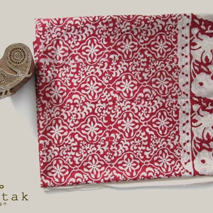 Block printing indian cotton scarf, pareo sarong beach natural dyes