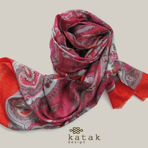 Damen-Seidenschal, bunt bedruckter Schal, Seiden-Pashmina, Seidenschals, Geschenk für Frauen, bunt bedruckter Schal