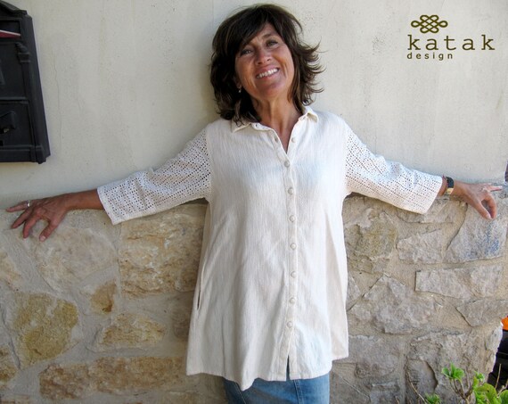 Shirt Cotton Top Tunic - Etsy 