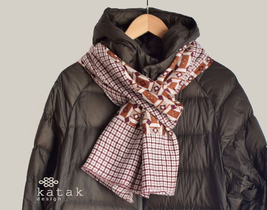 men's wool plaid scarf autumn and winter classic and versatile style long main image 1