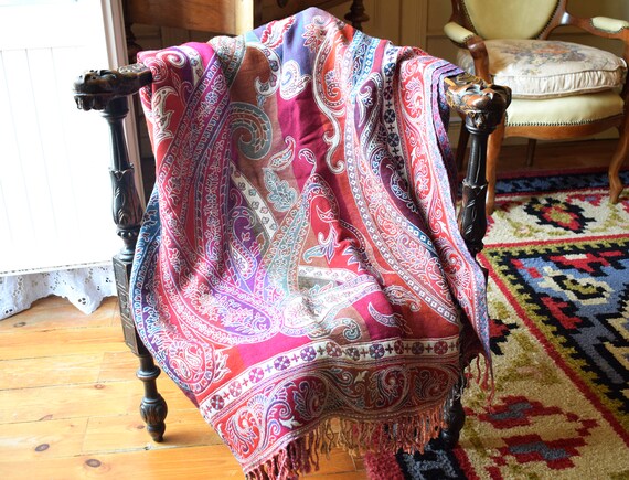 Paisley wool throw sale