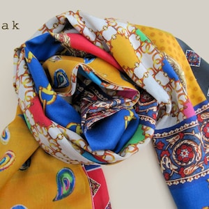 Pañuelo de seda estampado diseño italiano impresión digital