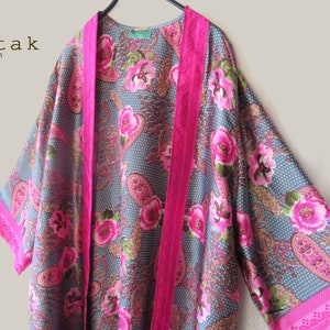 Kimono Corto Mujer Hindu Seda Importado India Santa Bohemia