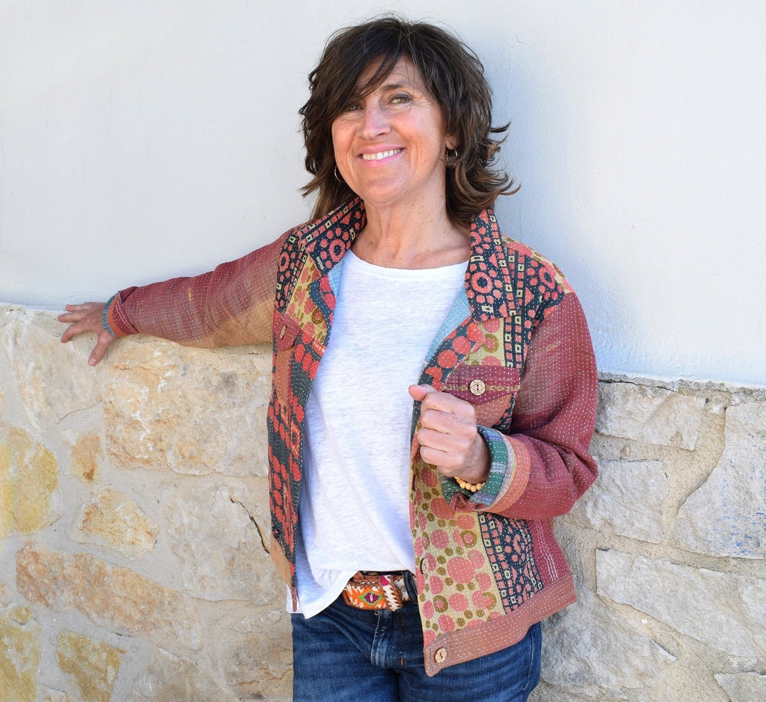 Colorful Patchwork Handmade Embroidery Kantha Jacket - Etsy