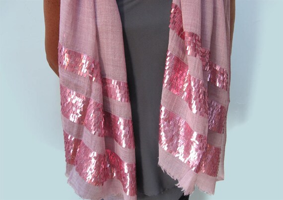 Wedding Metalic Sequin Stole Cocktail Shawl Wedding Silk and