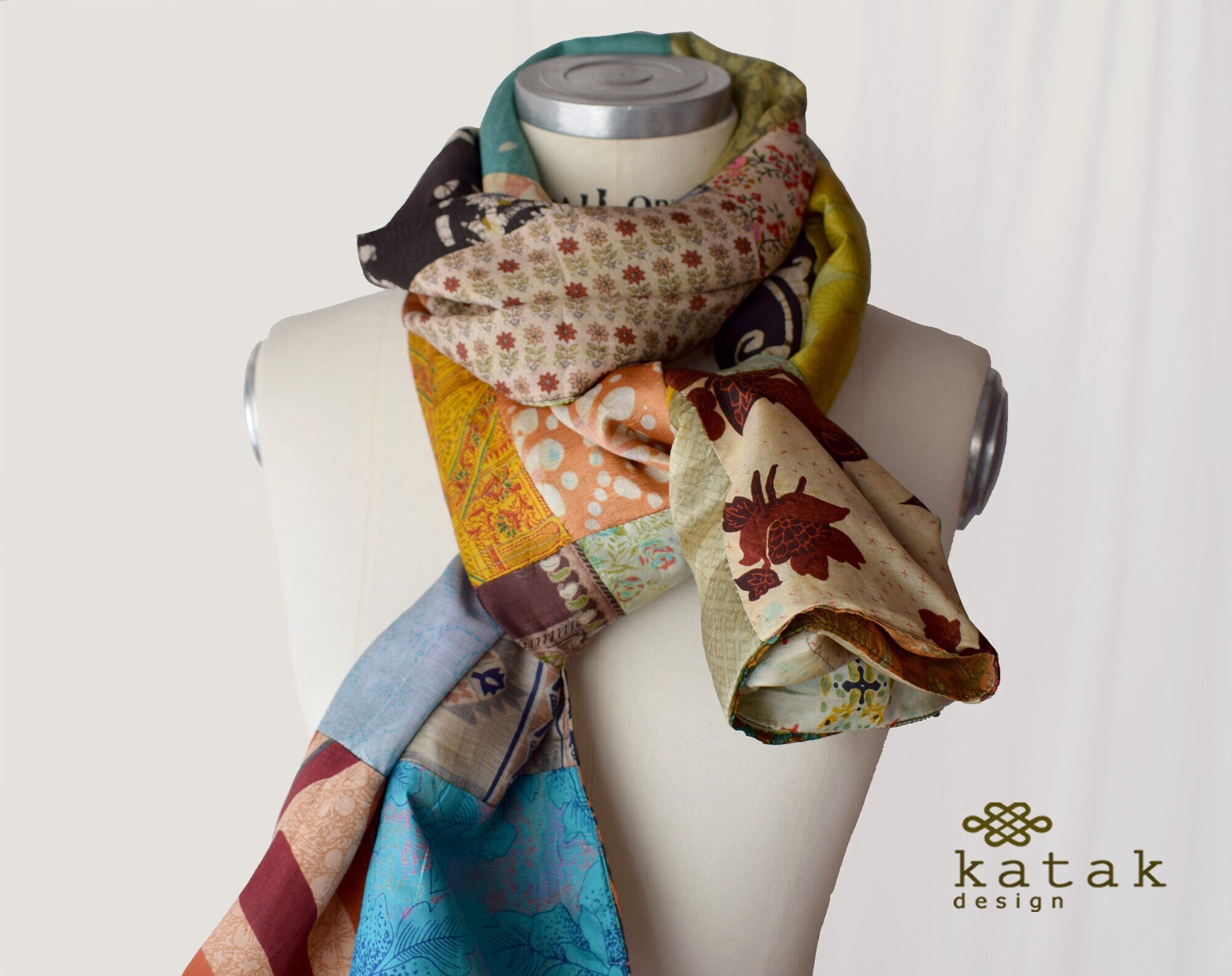 silk patchwork scarf