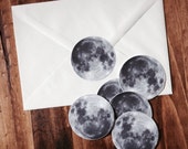 Full Moon Sticker Set - Set of 6 Vinyl 2 Inch Stickers - Lunar Stationary - Bumper Stickers