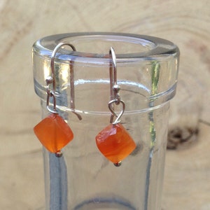 Carnelian and sterling silver gemstone art earrings image 1