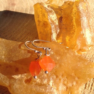 Carnelian and sterling silver gemstone art earrings image 3