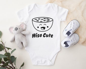 Miso Cute Nerdy Baby Bodysuit, Funny Anime Food Baby Gift, Otaku Geek Baby Outfit