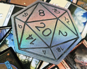 D20 Dice Holographic Drink Coaster | Nerdy Gift