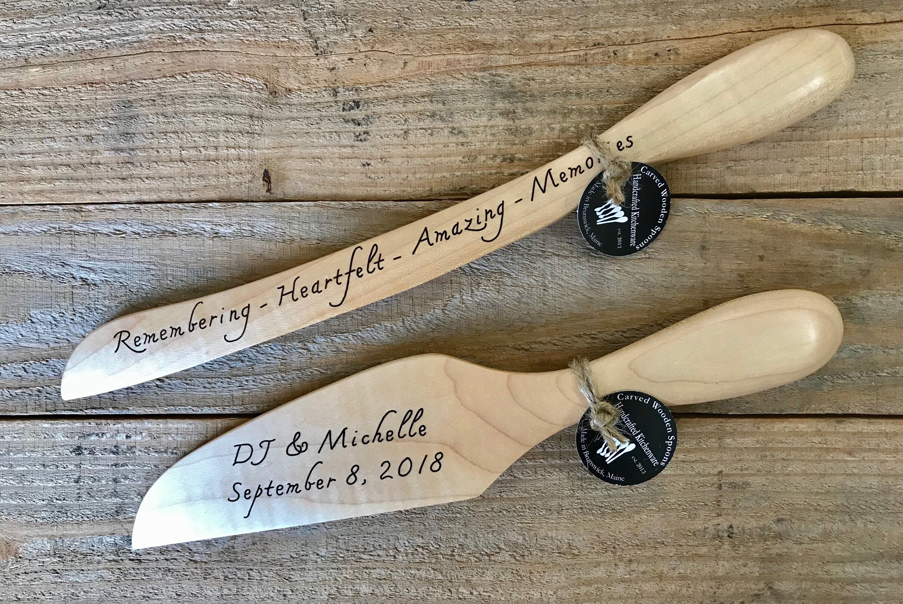 Wooden Wedding Cake Serving Set Handcrafted In Maine Etsy