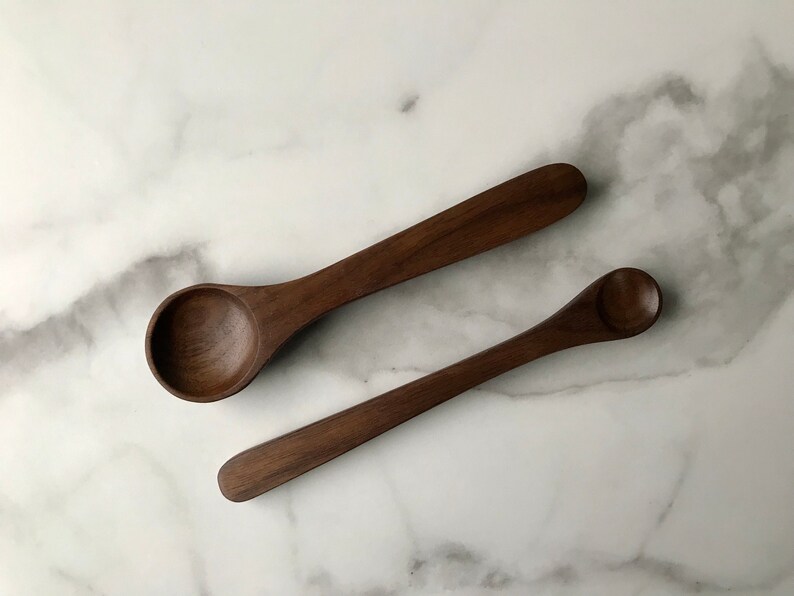 Wood Teaspoon and Sugar Spoon Set Made in Maine Etsy
