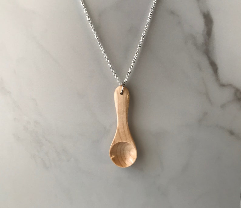 Mini Wood Spoon Pendant Spoon Necklace Spoon Jewelry Made Etsy
