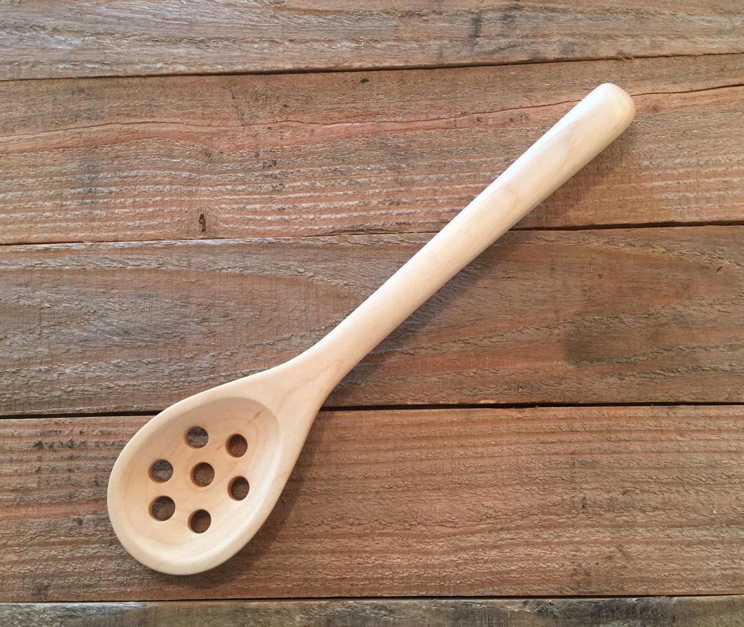 Wooden Colander Spoon Wooden Kitchen Stirring Spoon Made Etsy