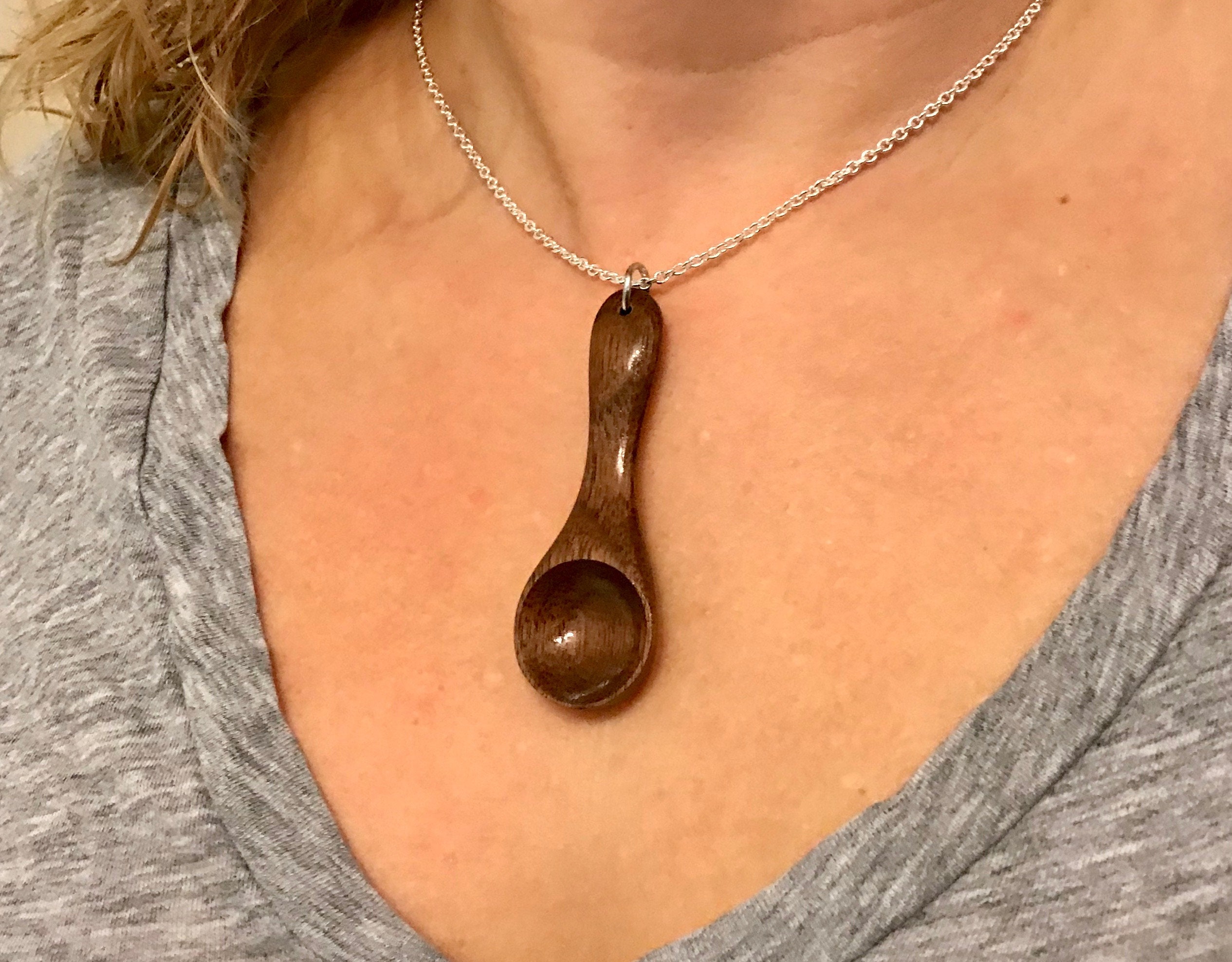 Mini Wood Spoon Pendant Spoon Necklace Spoon Jewelry Made Etsy