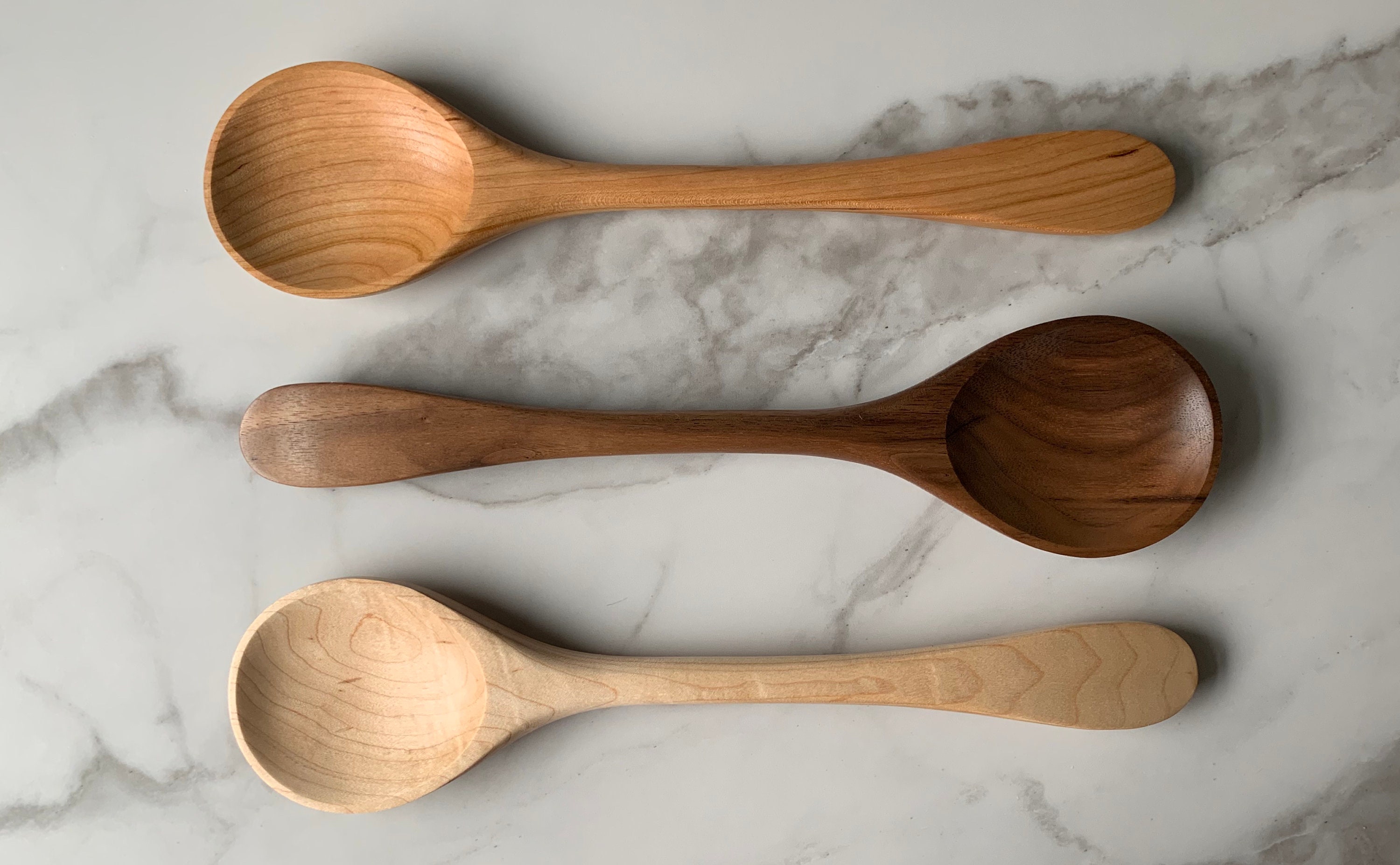 Cuillère de Service en Bois à Grand Bol - Fabriqué Dans Le Maine