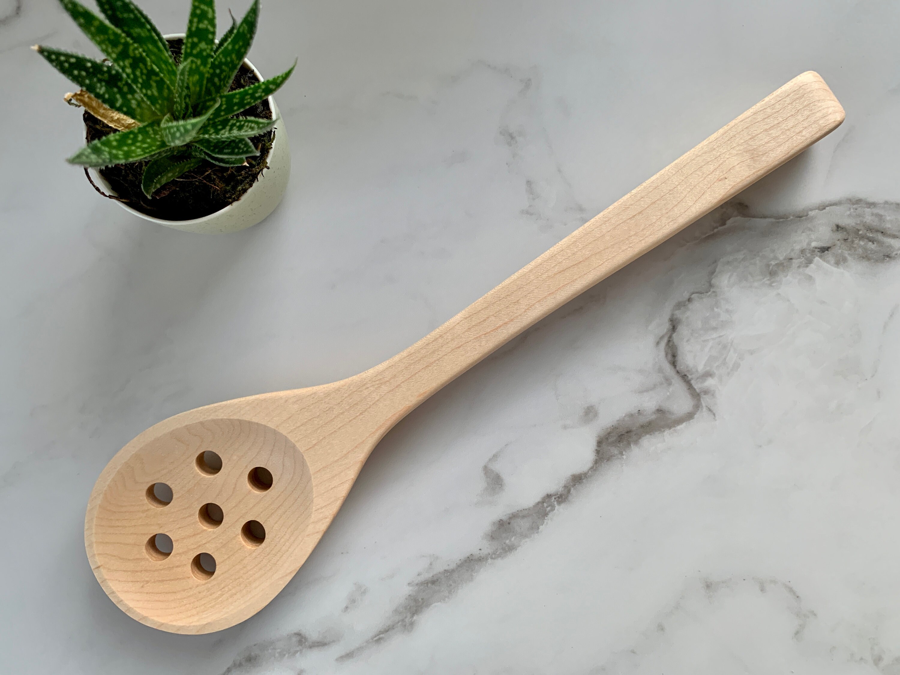 Large Colander Spoon Wooden Kitchen Stirring Spoon Made in Etsy