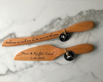 Wooden Wedding Cake Serving Set