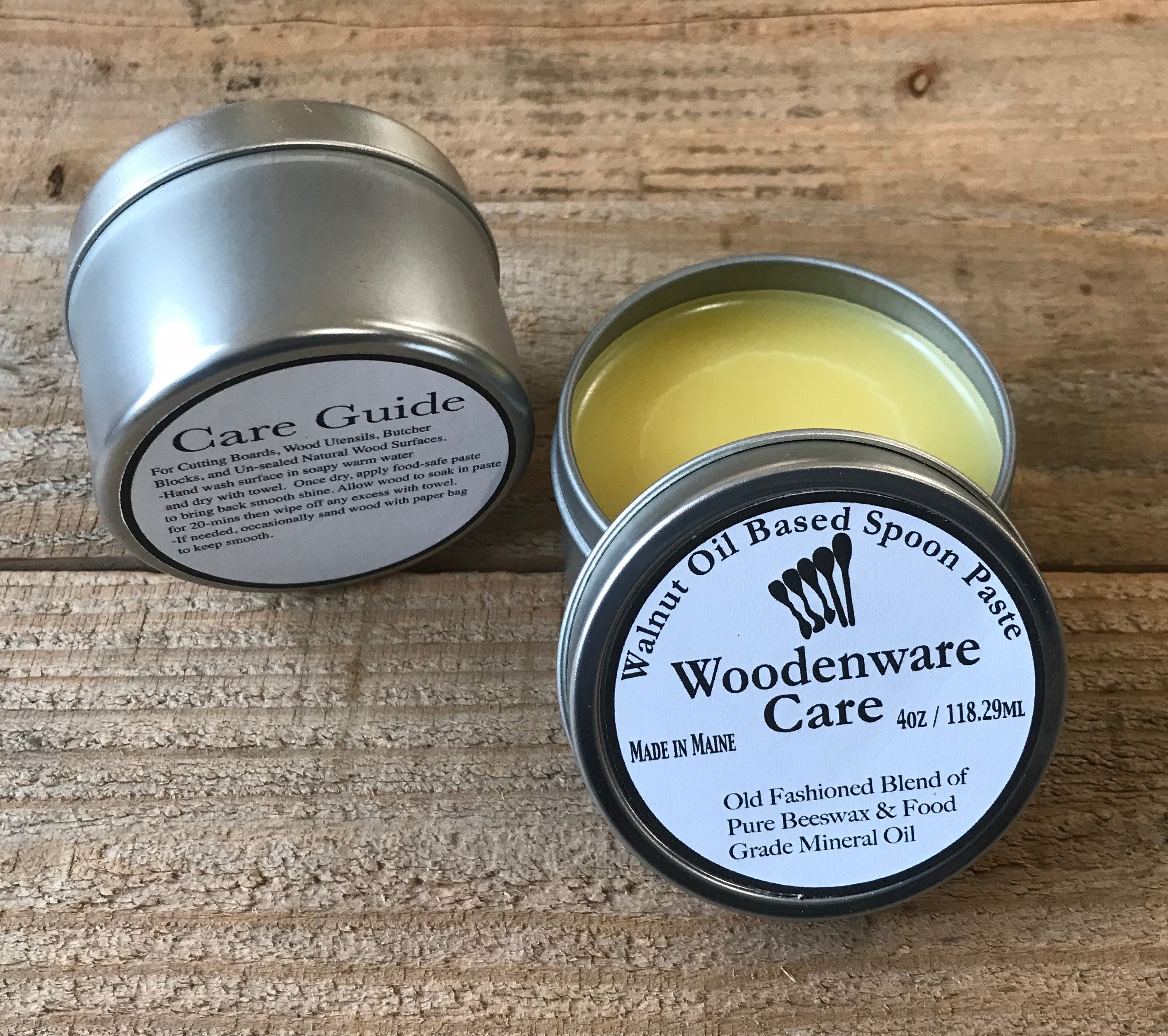 Natural Walnut Oil Based Spoon Wax Large 4oz Container Etsy