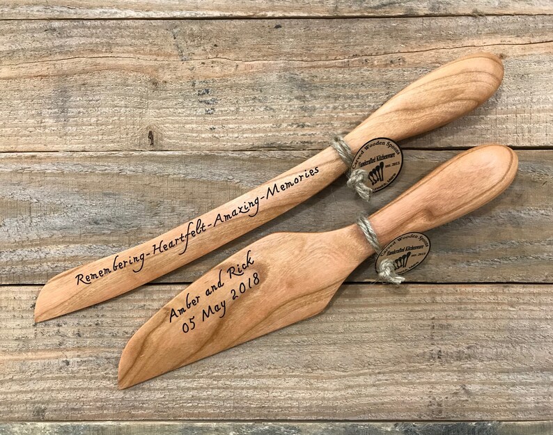 Wooden Wedding Cake Serving Set Etsy