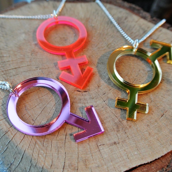 Gender Symbol Necklace - LGBTQ- Equality - Pride - Statement LGBT Necklace