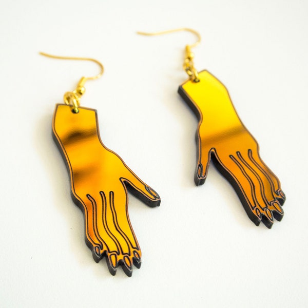 Hand Earrings Iridescent