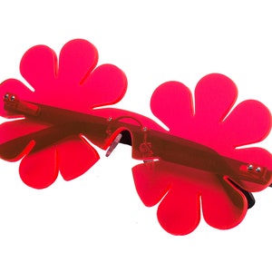 Pink Flower Glasses, Flower Power, Daisy, Eyewear, Shades, Sunnies, Club Kids, Clubwear, Rave, Party, UV image 1