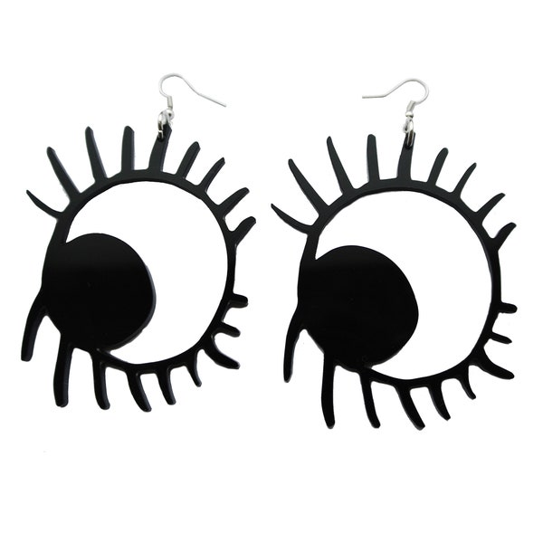 Peepers Eye Statement Earrings - Betty Boop Style - Creep - Lightweight - Eyes - Acrylic - Laser cut - Perspex