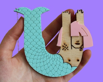 Pastel Mermaid Necklace - Laser Cut - Little Mermaid