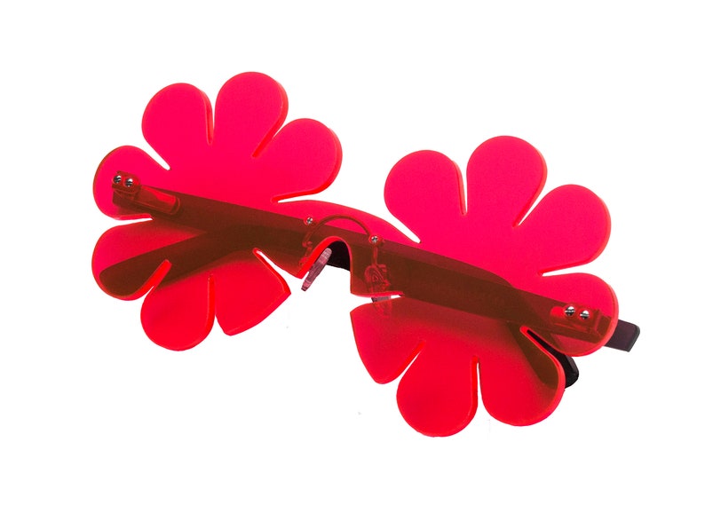 Pink Flower Glasses, Flower Power, Daisy, Eyewear, Shades, Sunnies, Club Kids, Clubwear, Rave, Party, UV image 1