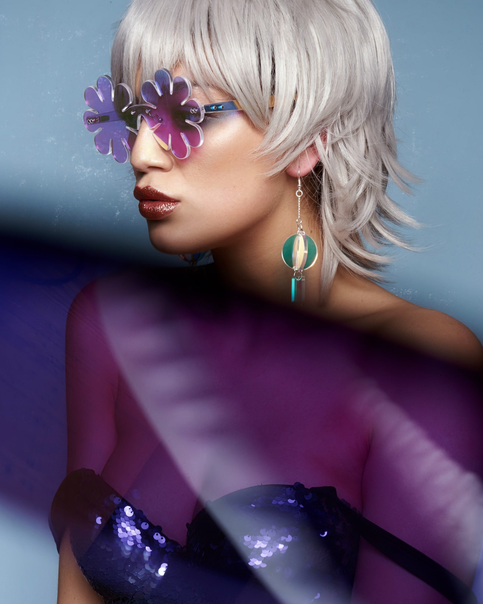 Iridescent Flower Glasses Eyewear Club Kids Clubwear Rave Etsy