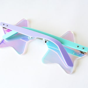 Sterne Brille, Star Brille, Brille, Clubwear, rave, party, pastell Bild 8