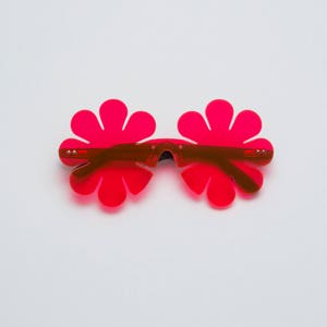 Pink Flower Glasses, Flower Power, Daisy, Eyewear, Shades, Sunnies, Club Kids, Clubwear, Rave, Party, UV image 7