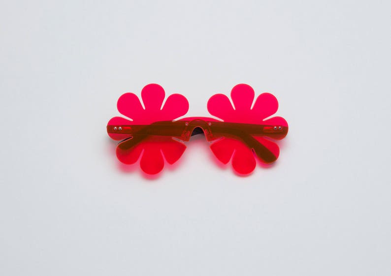 Lunettes Fleur Rose, Flower Power, Marguerite, Lunettes De Soleil, Lunettes De Soleil, Club Kids, Clubwear, Rave, Fête, UV image 7