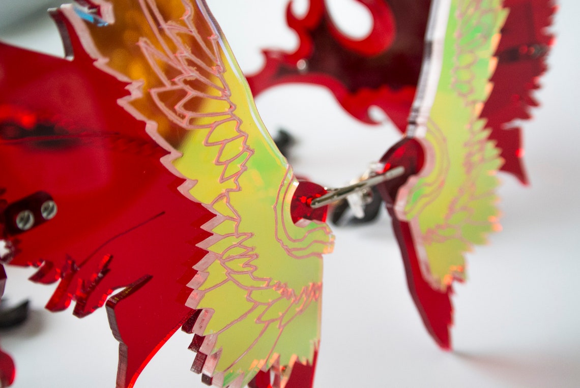 Red Phoenix Glasses - Etsy