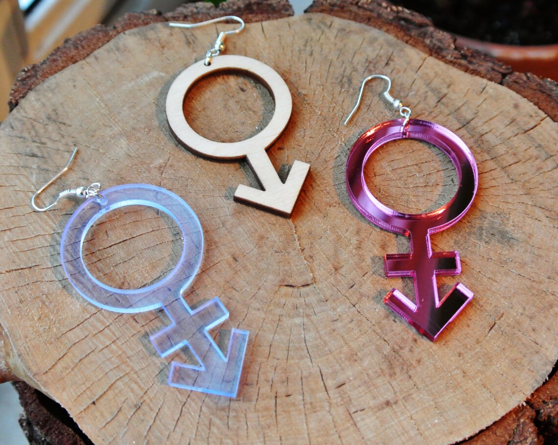 All Gender Symbol Earrings Etsy