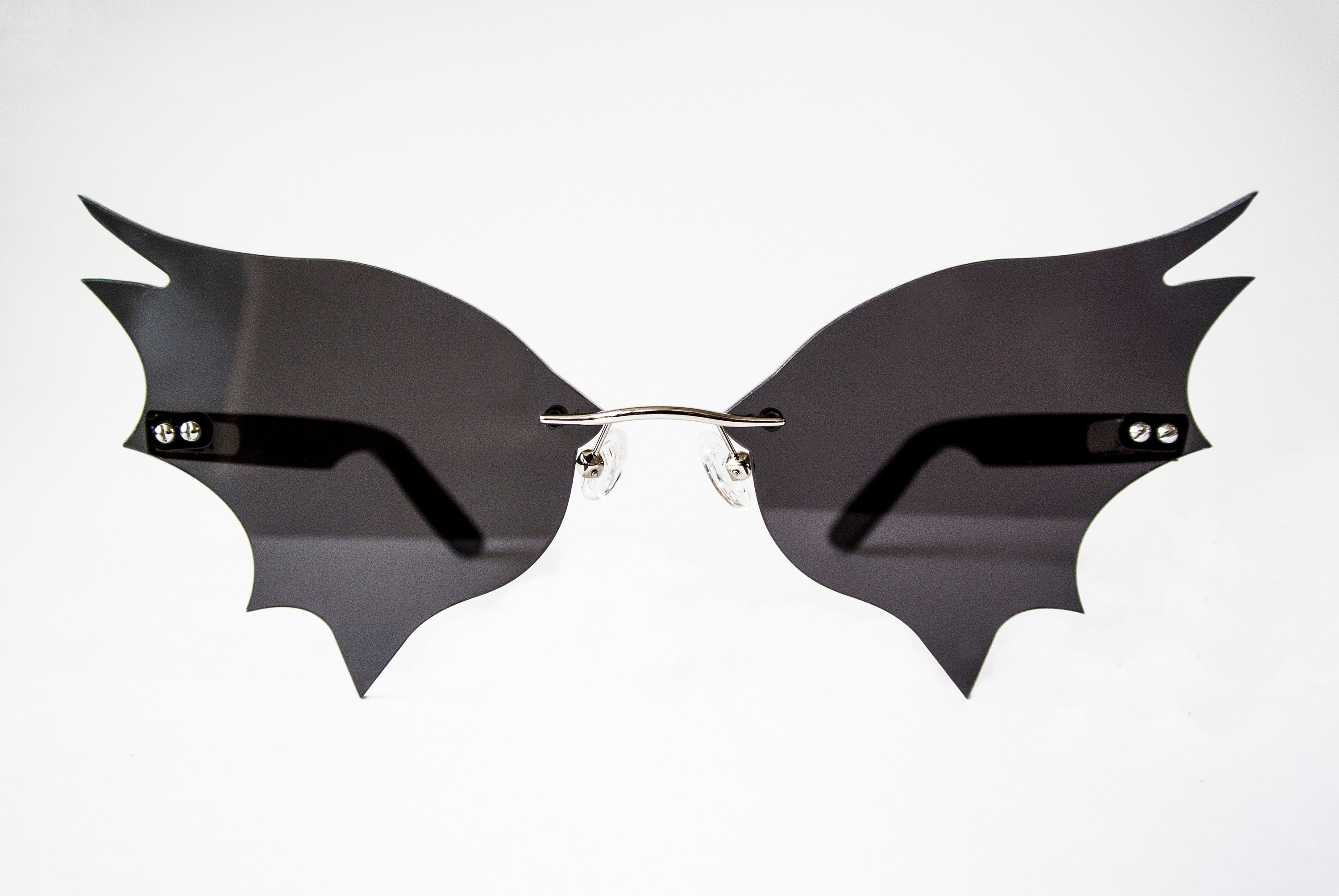 ?Women White Funny Butterfly Shaped Bat Shades for Halloween Sunglasses Batgirl Sunglasses – DeviousFX main image 2