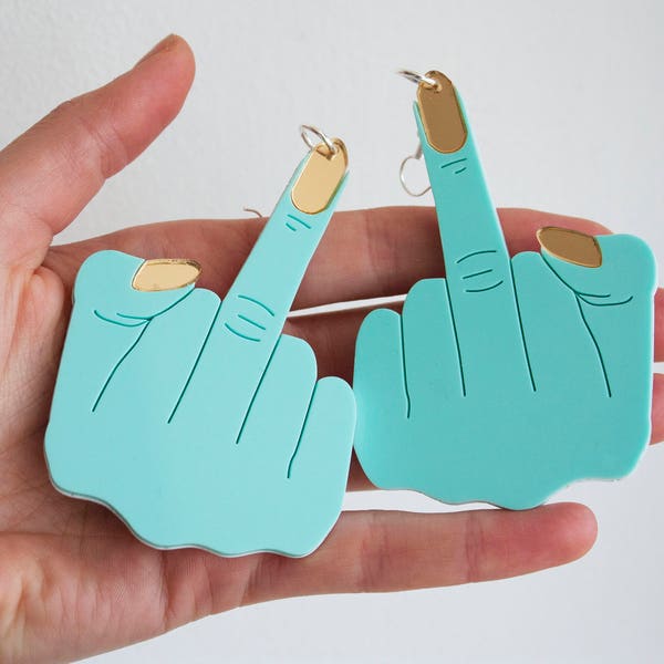 Pastel Middle Finger Earrings - Fuck off  - Fuck you  - Up Yours