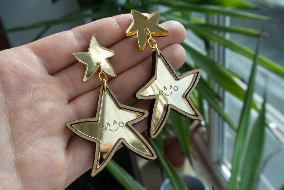 Star Drop Cap Star Drop Earrings - Etsy