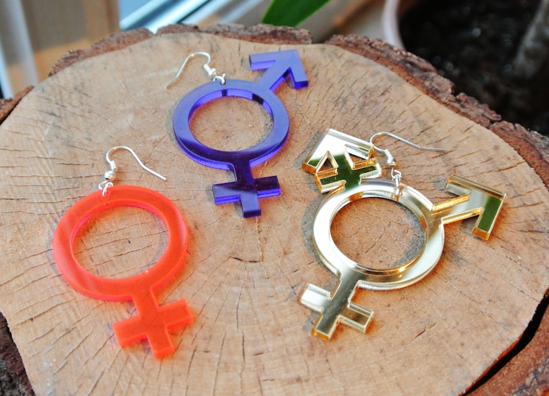 All Gender Symbol Earrings Etsy UK