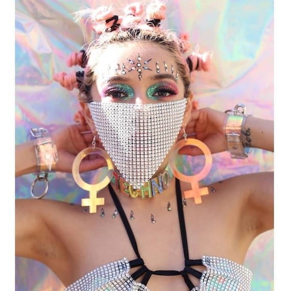 Iridescent Female Symbol Statement Earrings