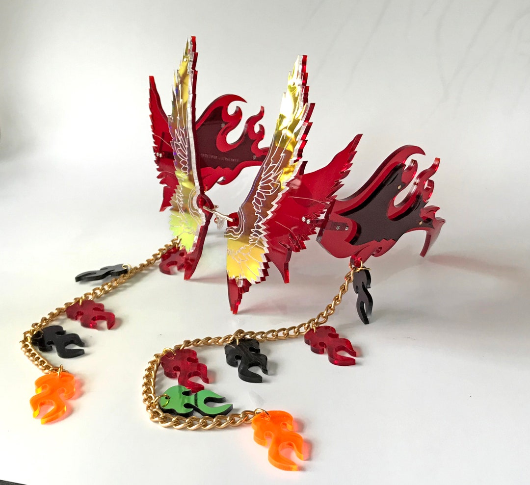 Red Phoenix Glasses - Etsy
