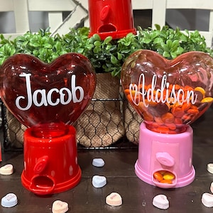 Dispensador de dulces con forma de corazón personalizado para San Valentín / Dulce obsequio